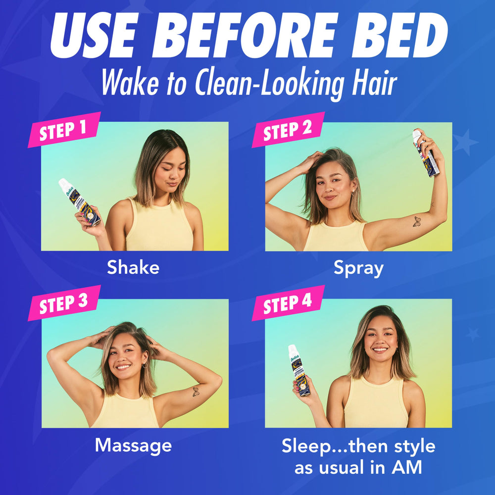 Batiste champu seco nocturno: cabello mojado por la limpieza se seca de forma natural.