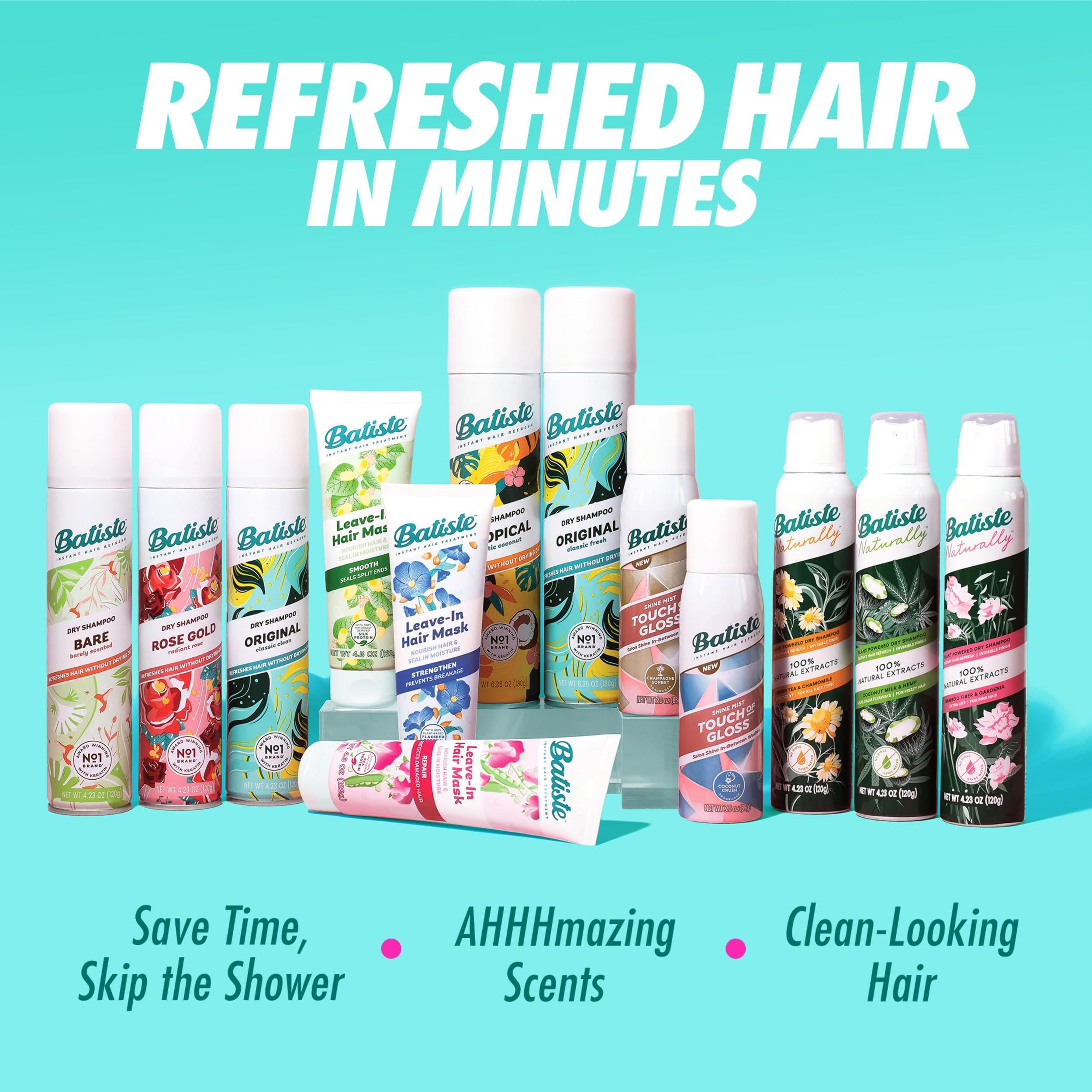 Batiste champu seco nocturno: notas de naranja y grosella para un aroma agradable.