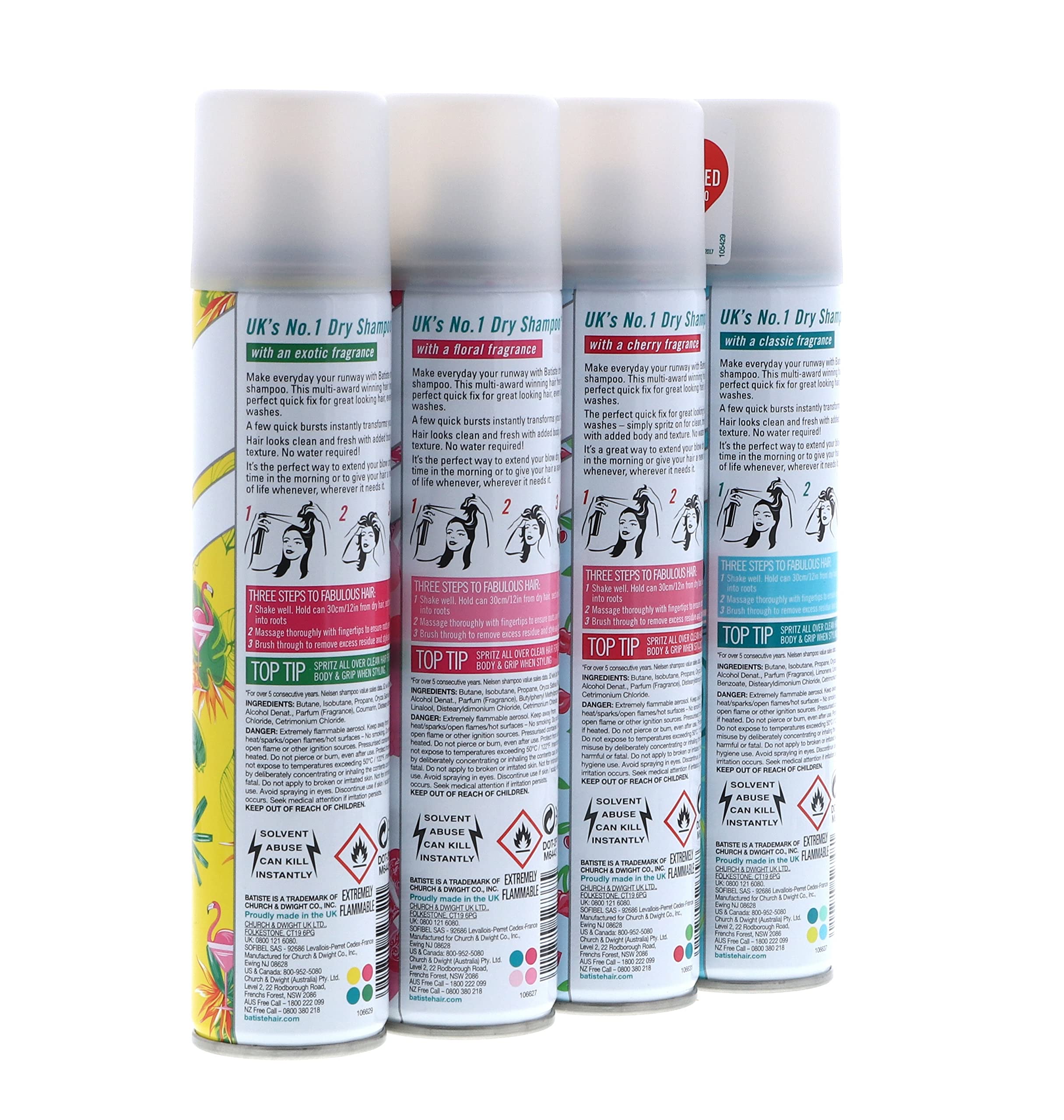Batiste champu seco tropical coco exotico para refrescar el peinado.