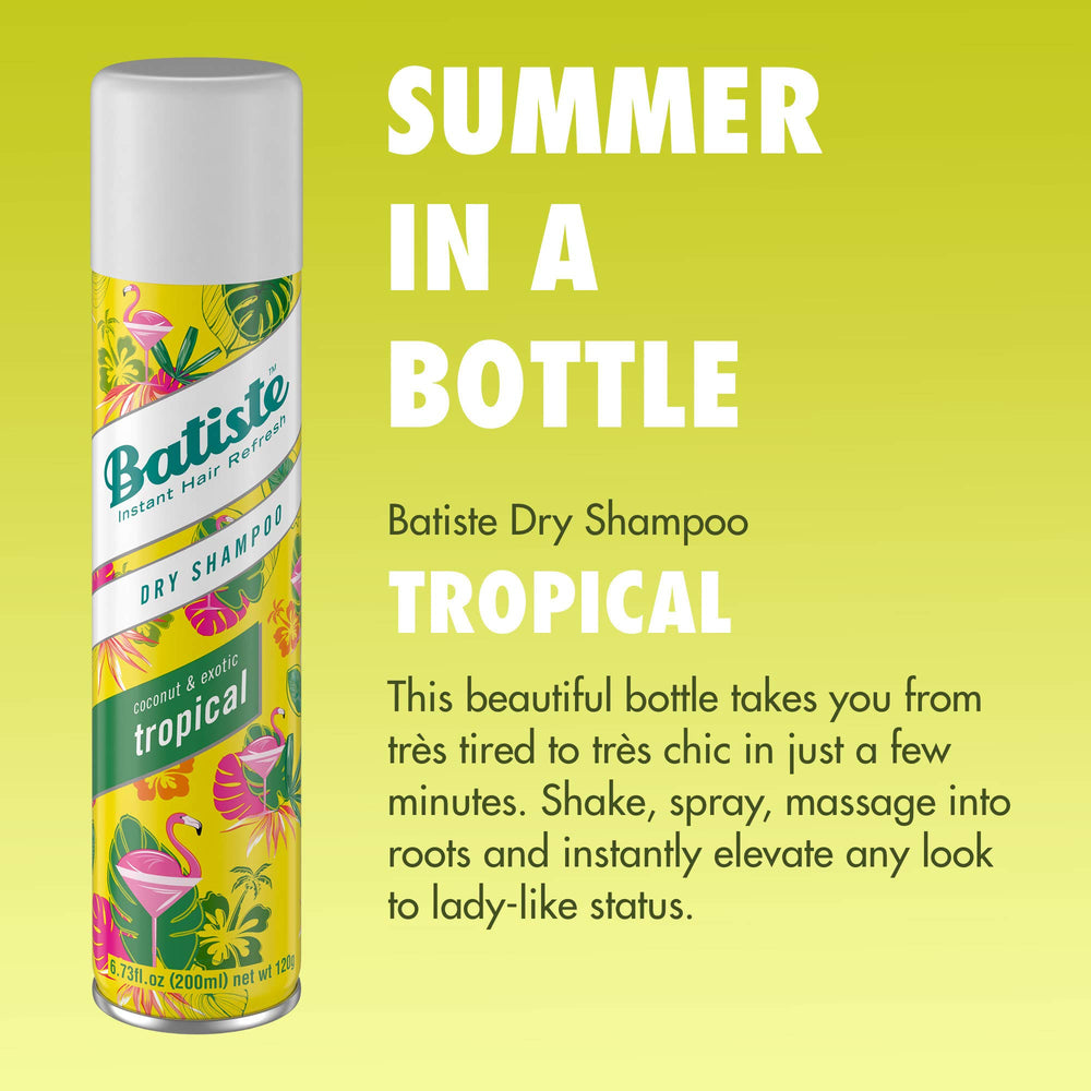 Batiste Champú Seco Tropical, pack de 3 para tener siempre a mano
