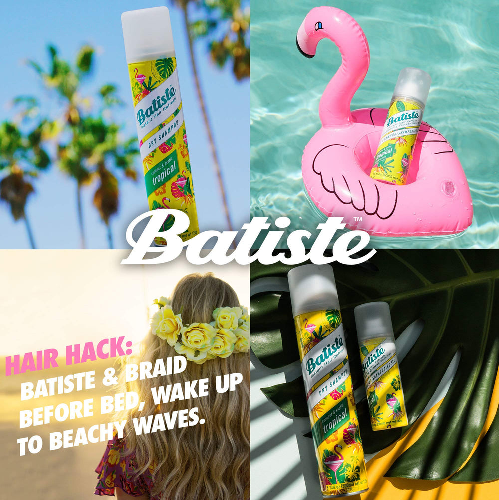 Batiste Champú Seco Tropical, pulverización en raíces para volumen rápido