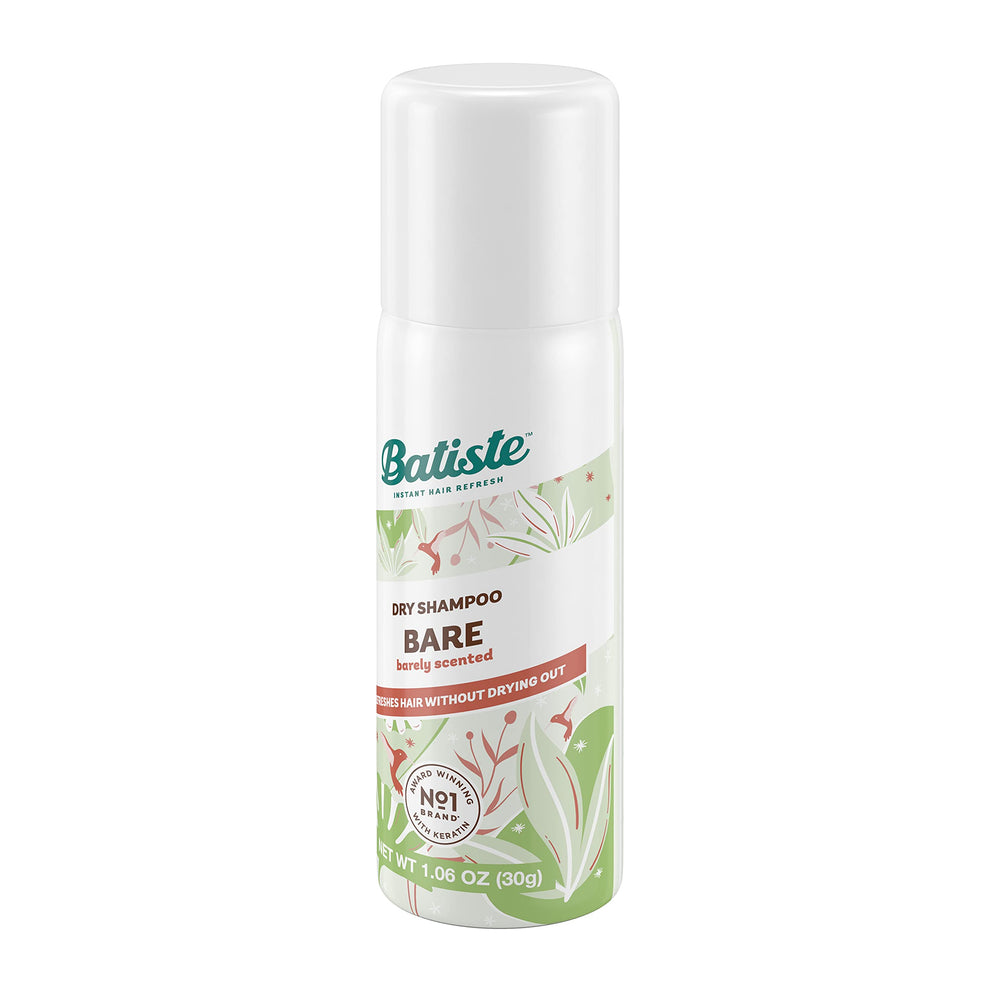 Batiste Dry Shampoo Bare Mini, aplicación rápida que aporta textura y volumen sin agua.