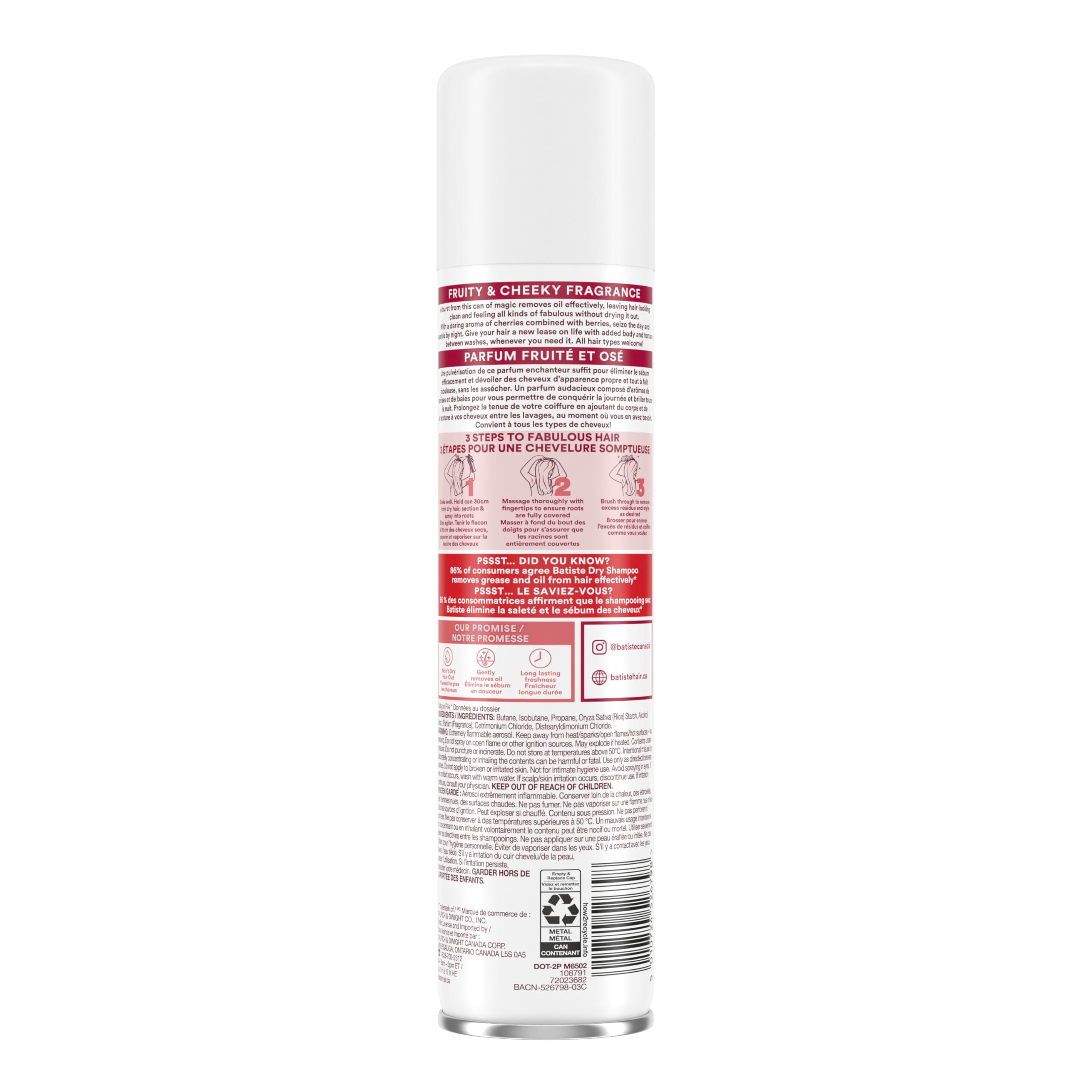 Fragancia de frutos rojos en Batiste para un aroma suave.