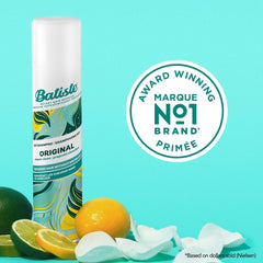 Aplicación rápida de Batiste Champú Seco Original para revitalizar cabellos cansados.