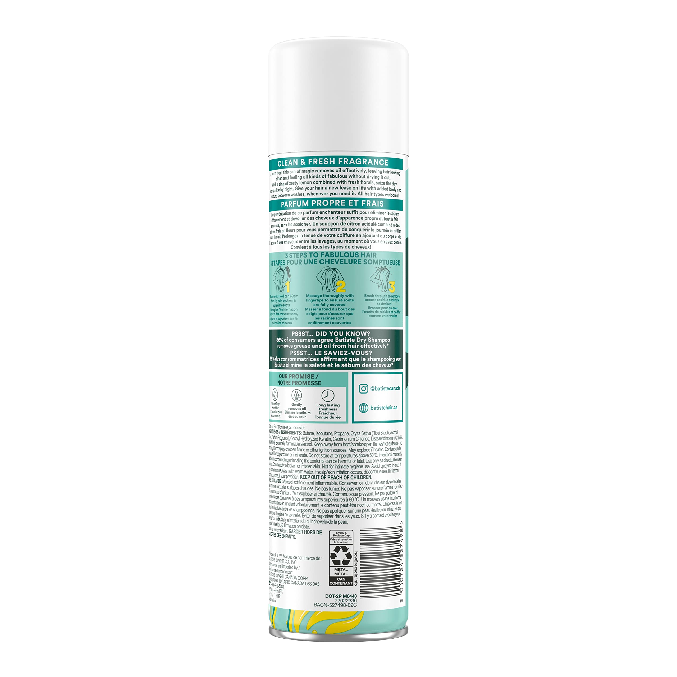 Batiste Champú Seco Original no probado en animales, opción ética.