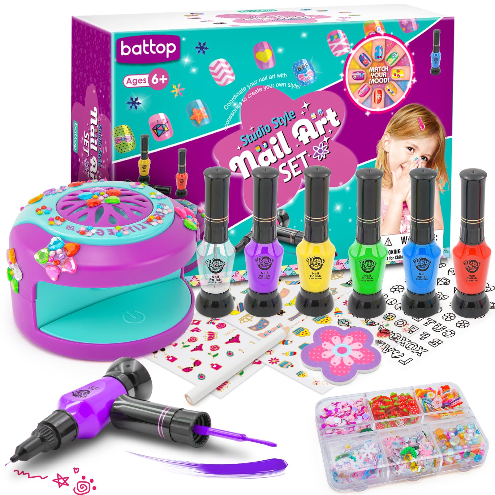 BATTOP conjunto de manicura para fiestas caseras con amigas.