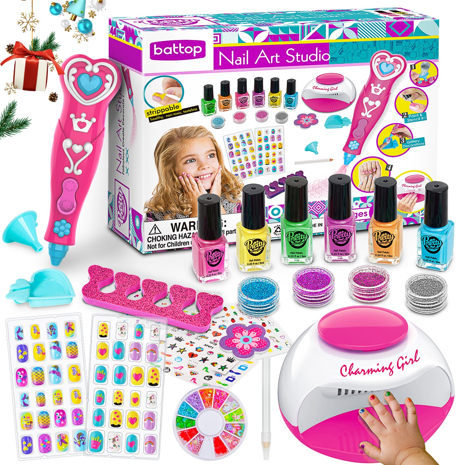 BATTOP Kids Nail Dryer speeds up drying for quick, kid-friendly manicures.