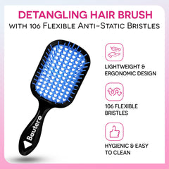 Bautero Cepillo desenredante para cabello seco, reduce tirones.