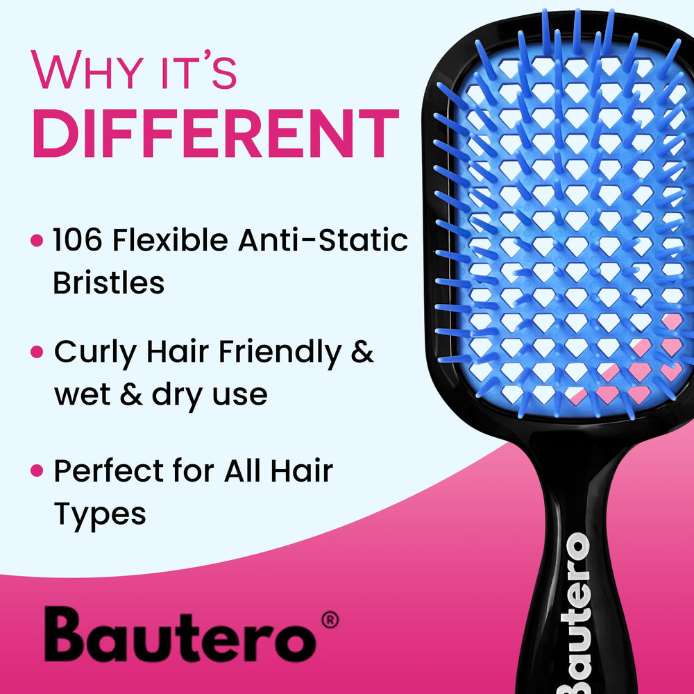 Bautero Cepillo con distribución de presión dual para cabello suave.