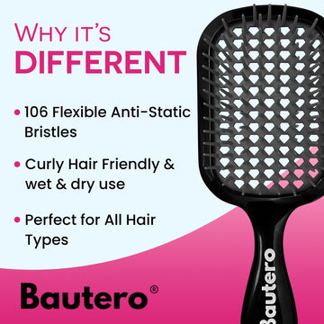 Bautero cepillo para cabello curly desenreda rizos con suavidad