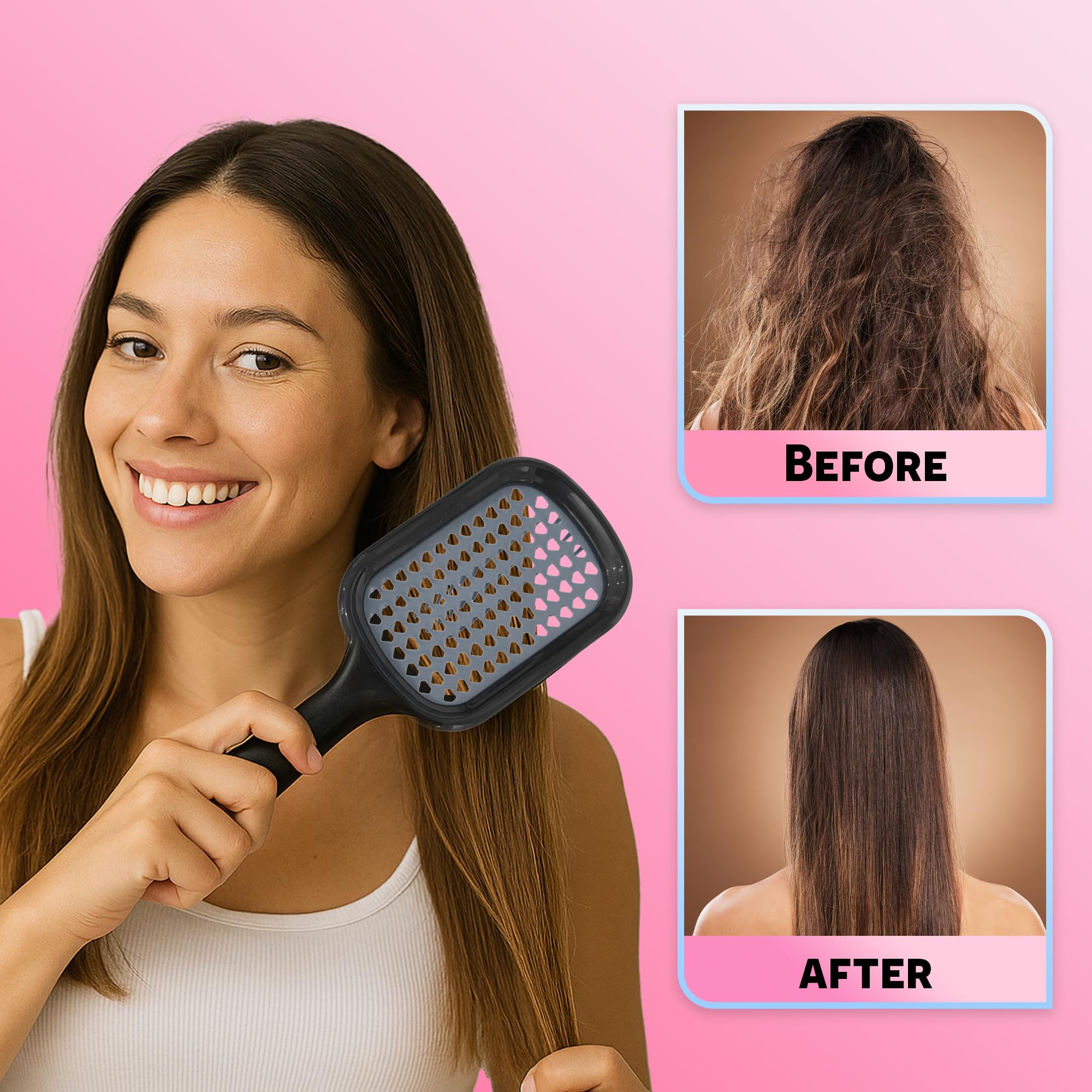 Bautero cepillo para cabello fino y grueso funciona en distintas texturas