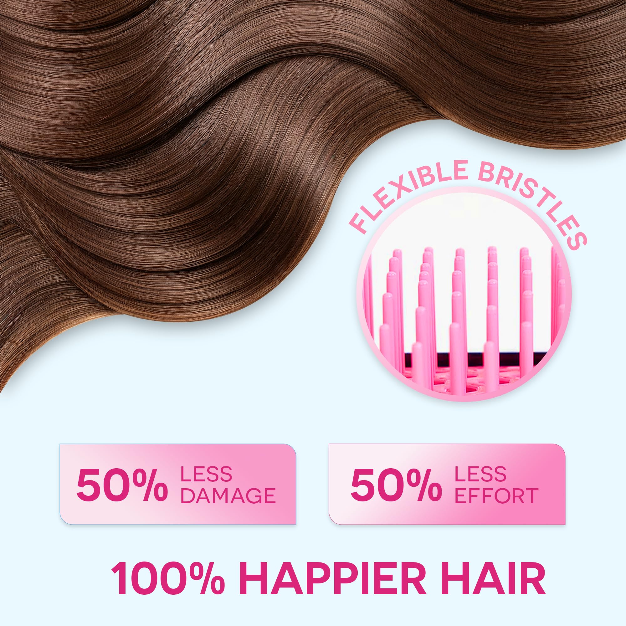 Cepillo Bautero para uso diario y viaje, compacto para cuidar el cabello en cualquier lugar.