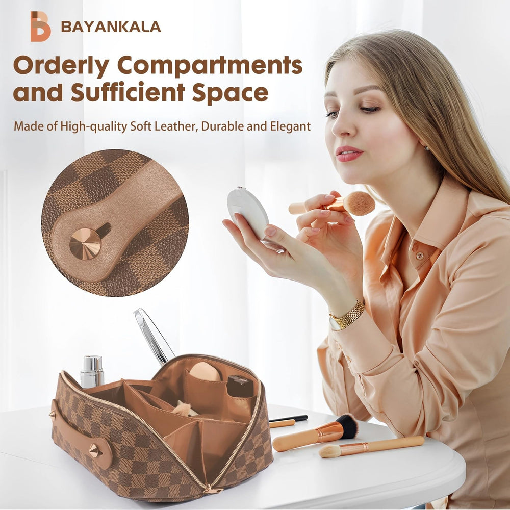 BAYANKALA bolsa de maquillaje de gran capacidad para organizar productos de belleza.