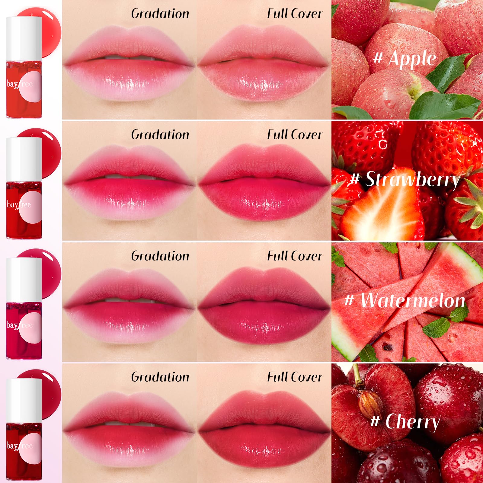 bayfree set de tintes labiales: acabado mate y duradero.