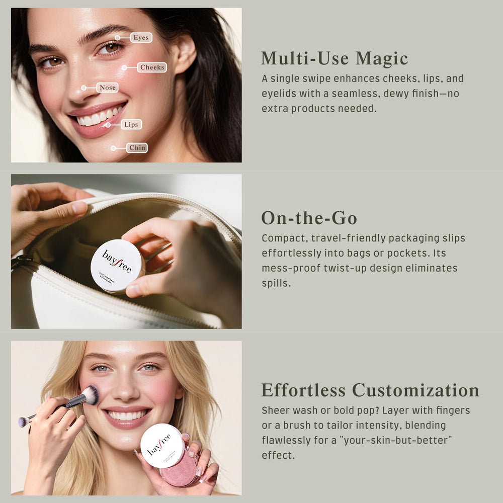Bayfree Multi Glow Balm Set acabado radiante realza rasgos con brillo natural