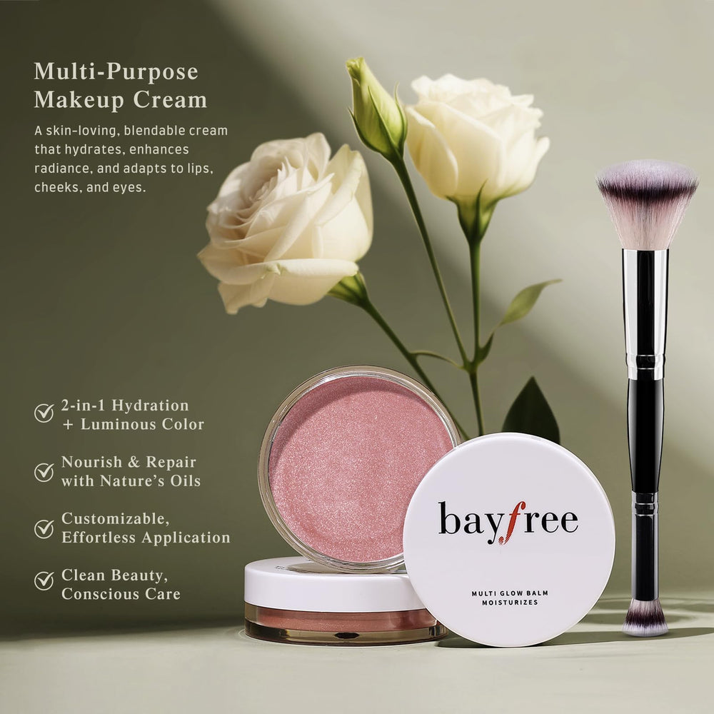 Bayfree Multi Glow Balm Set brocha doble extremo facilita una aplicación precisa