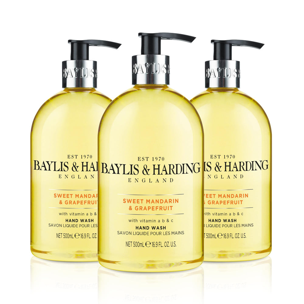 Baylis & Harding jabon manos con dispensador Mandarina Dulce Pomelo, fragancia fresca