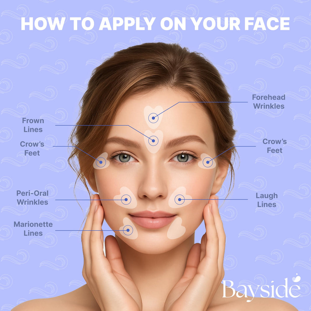 Parche Bayside con cafeína y retinol, cuidado nocturno de la piel.