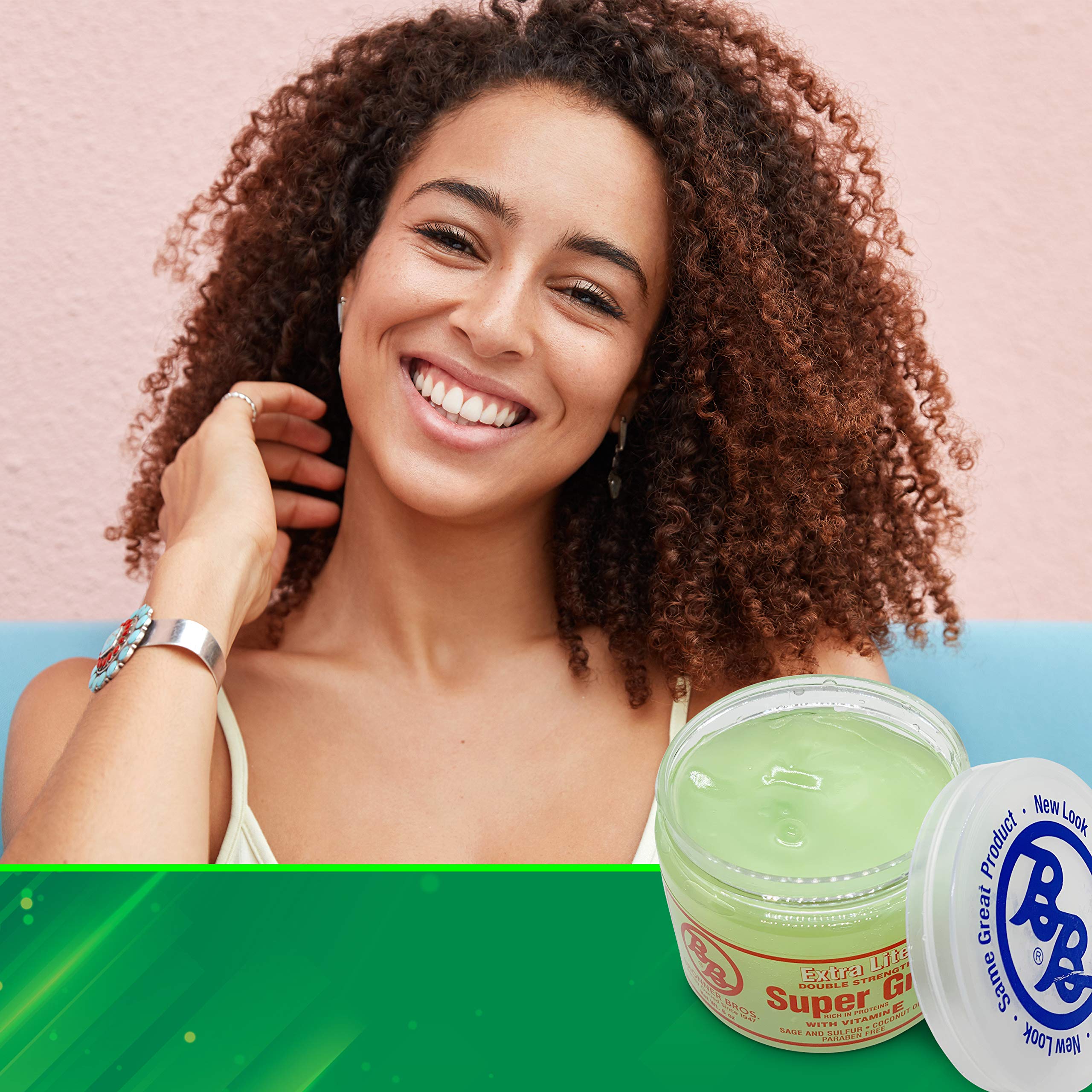 BB Super Gro ingredients panel showcases keratin, coconut oil and sesame seed oil.