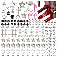 BBATT-HAPPY accesorios para uñas con estrella y planeta, brillo cósmico.