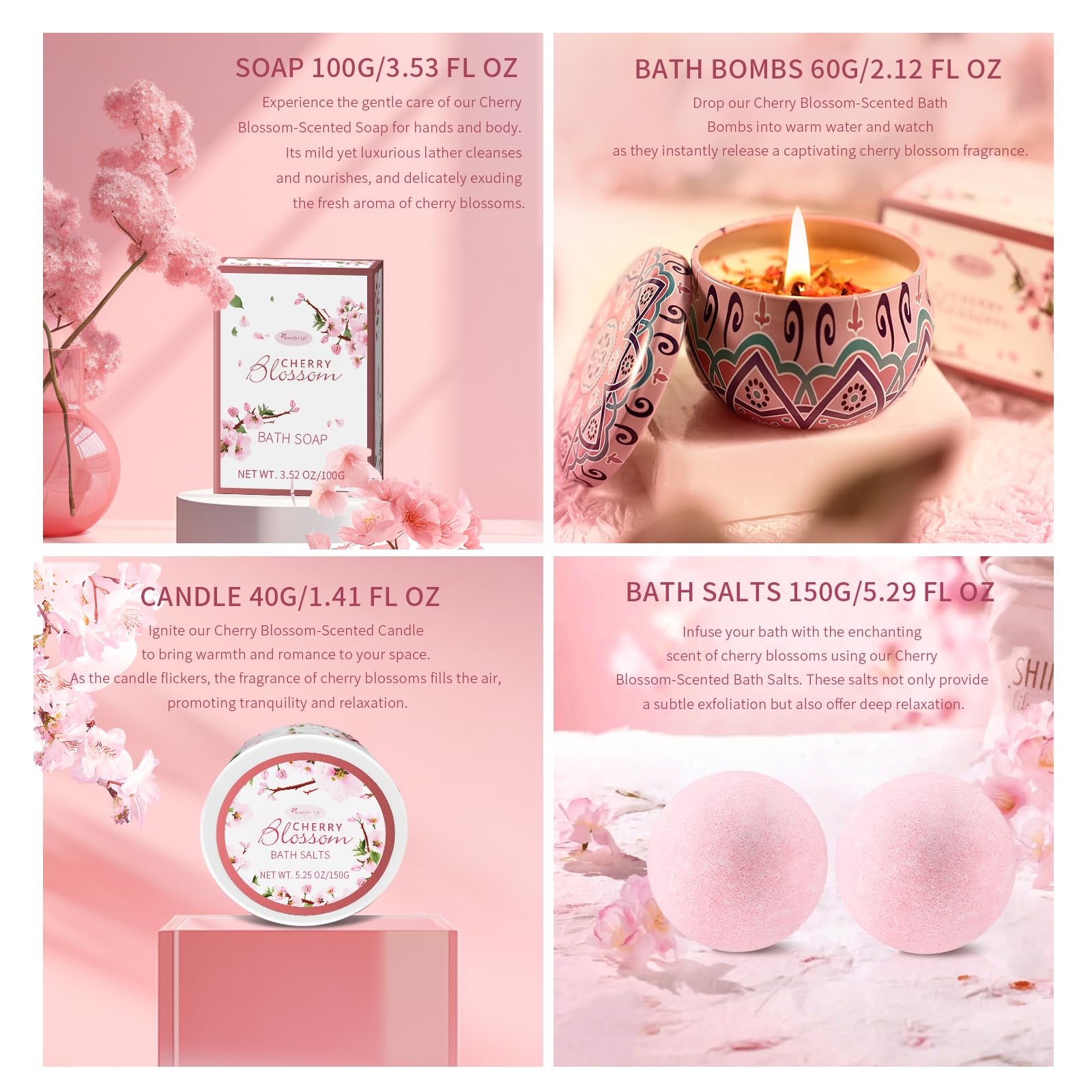 BBlove sales de baño flor de cerezo japonesa: relajación en casa