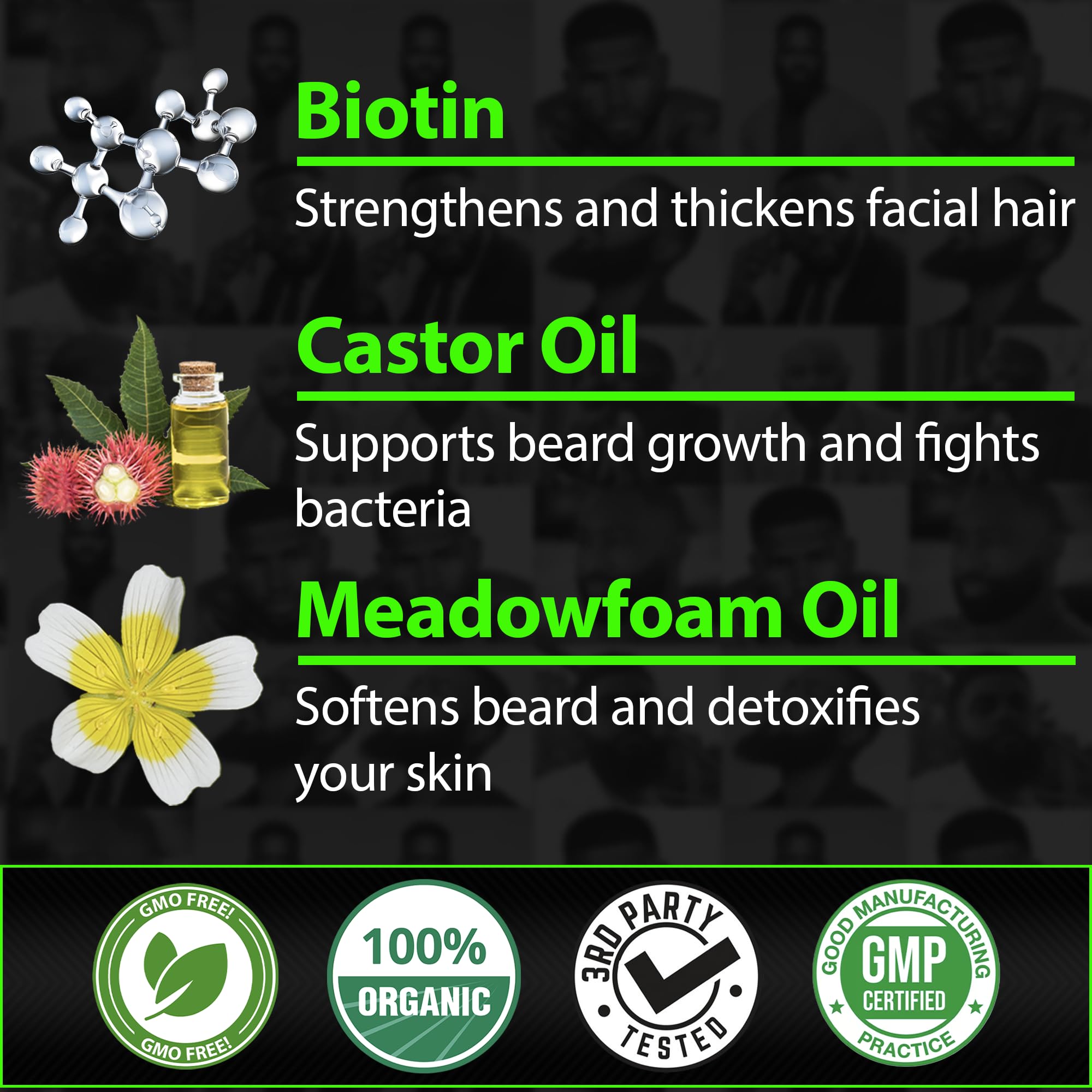 Meadowfoam de BBS Best Beard Stuff cuida y suaviza el vello.