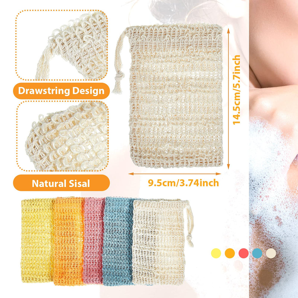 BBTO bolsa exfoliante para jabón en rosa, liberando aroma al frotar.