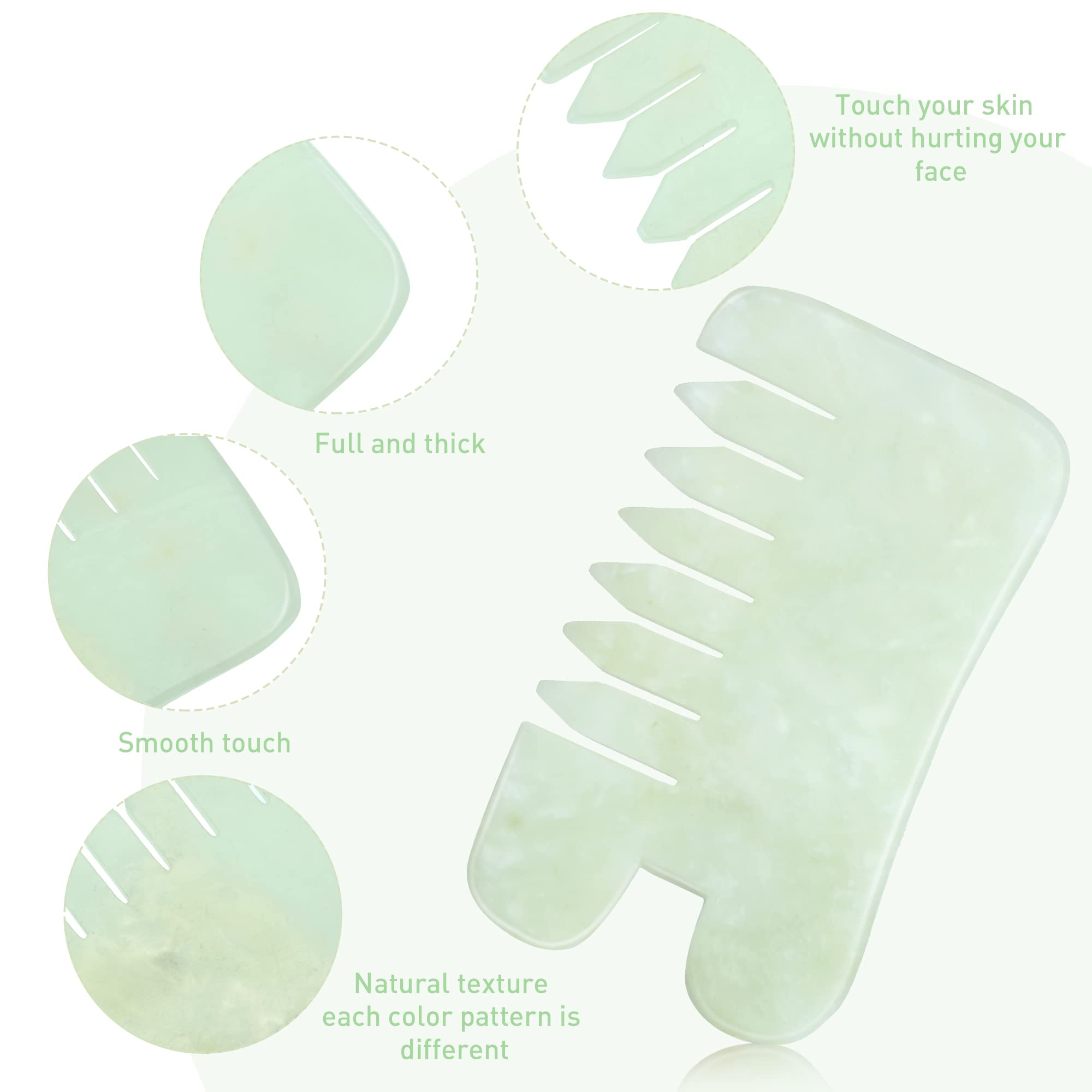 BBTO peine de jade, superficie lisa, piel suave al tacto
