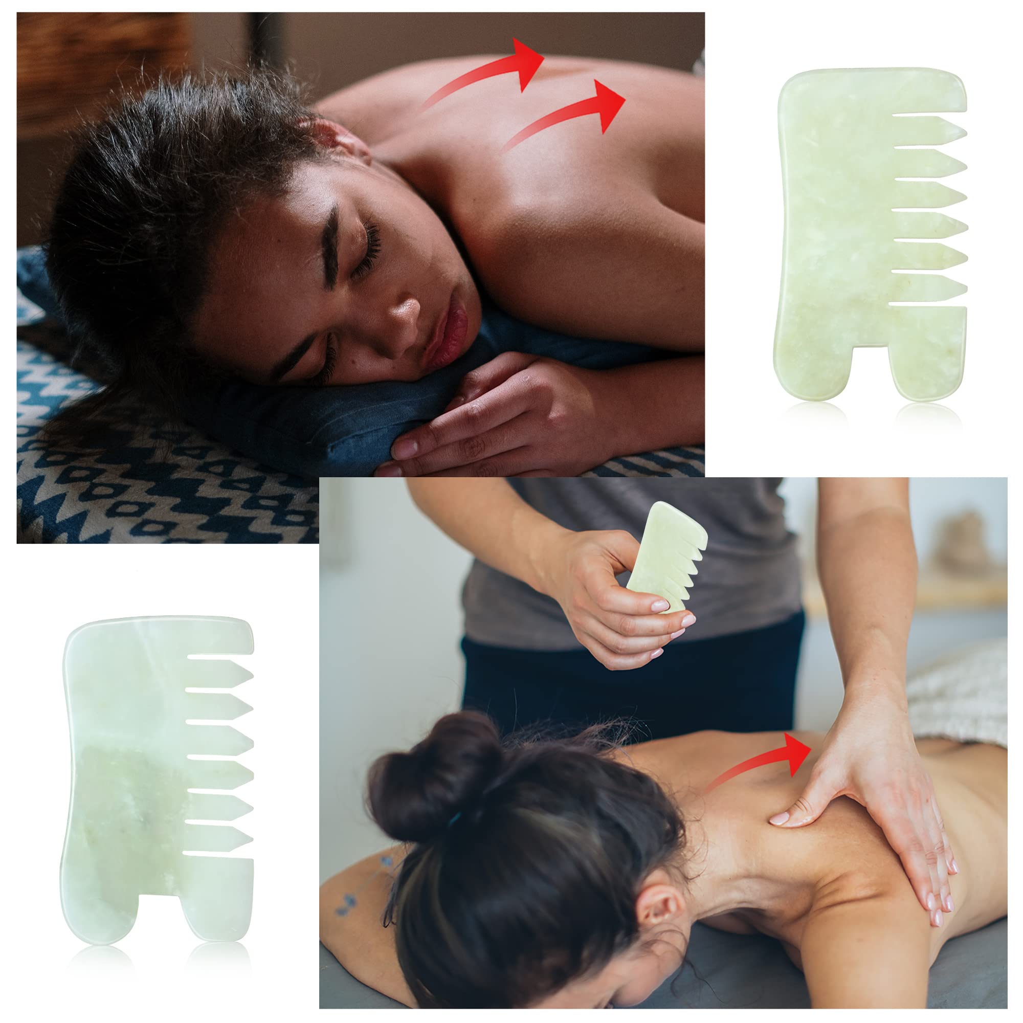 BBTO peine de jade para masaje en cuello y hombros