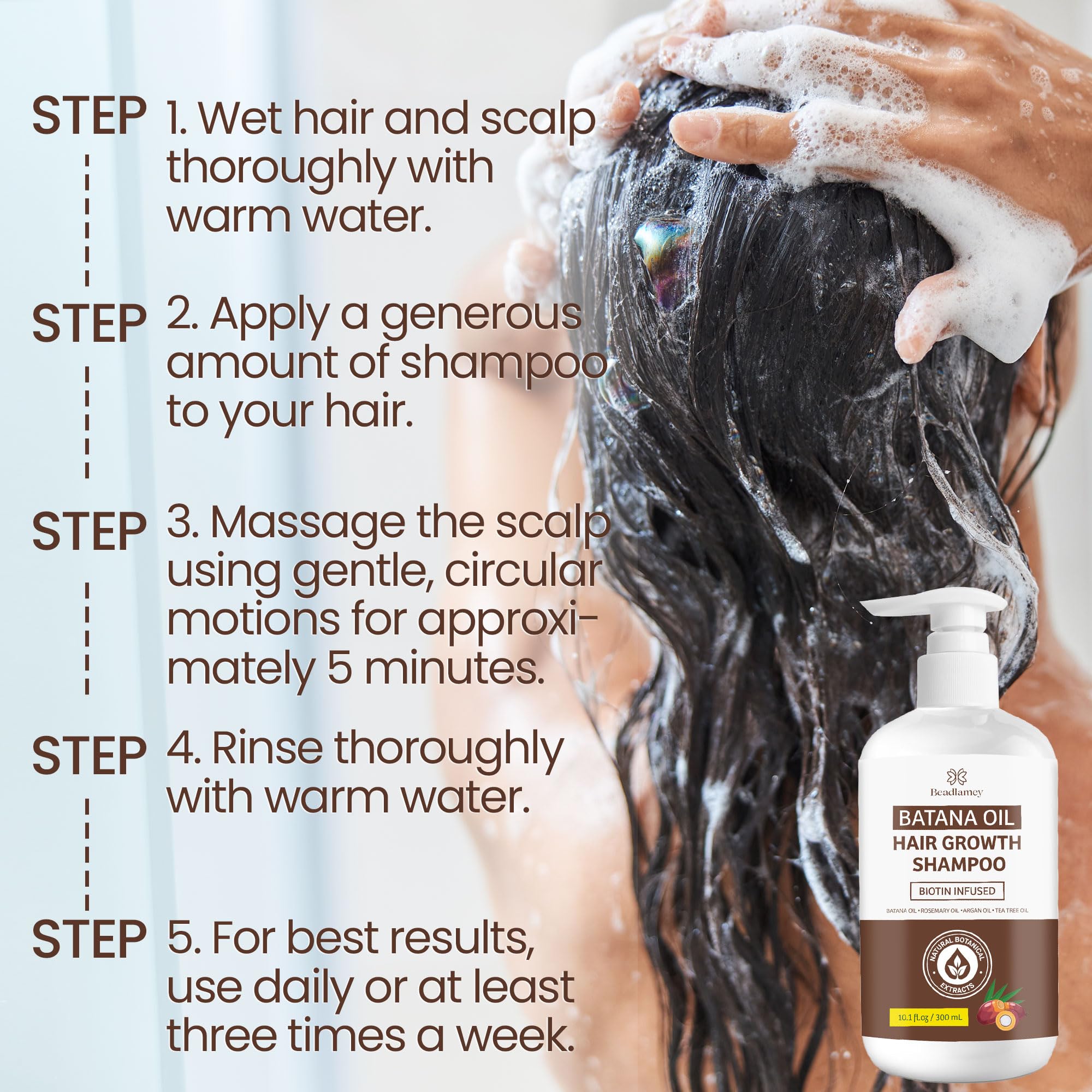 Beadlamey Root Activator Batana, control de la caspa para cuero cabelludo sano.