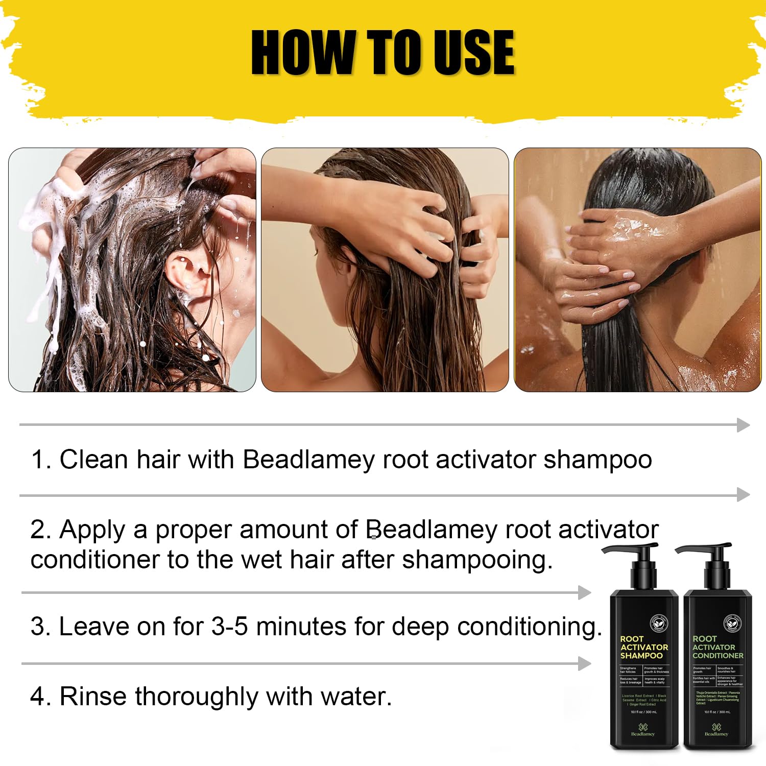 Beadlamey uso diario, cuidado continuo para cabello nutrido.
