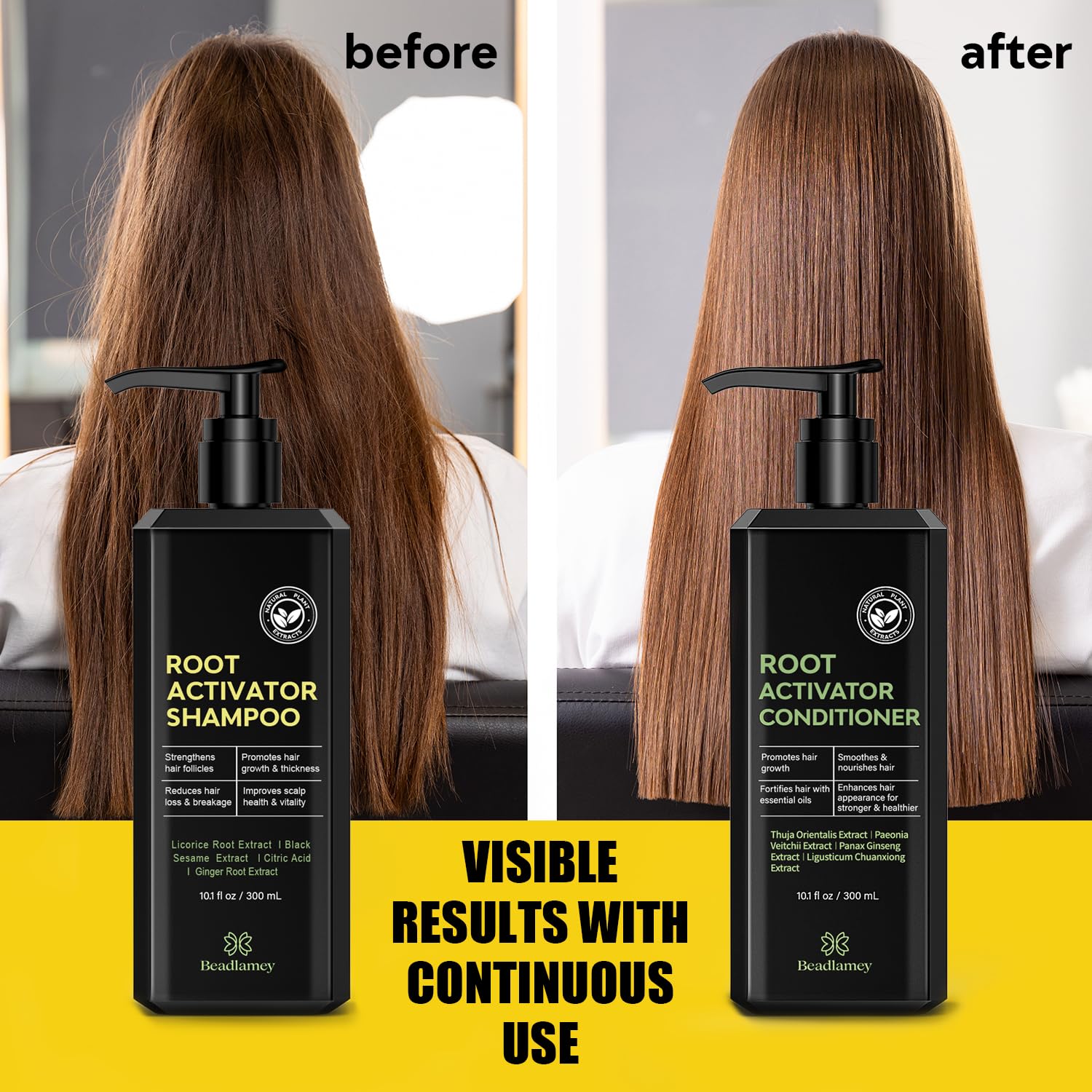 Beadlamey volumen cabello, densidad para un look más lleno.