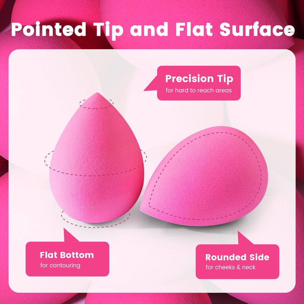 BEAKEY esponja rosa para difuminar bases y cremas de forma uniforme.