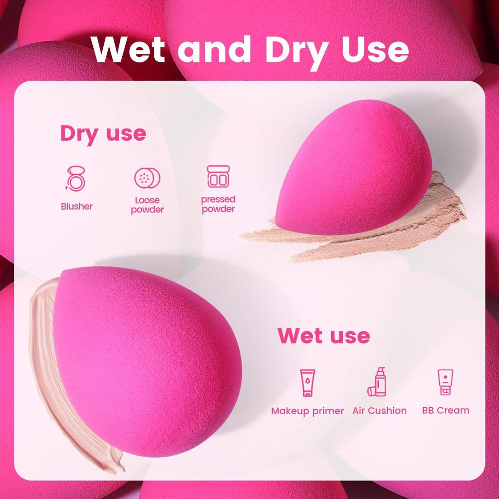 BEAKEY esponja maquillaje rosa para aplicación rápida con acabado suave.