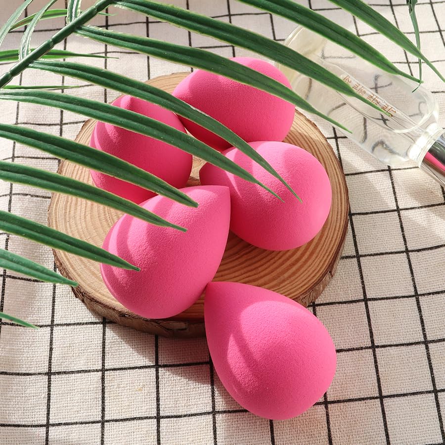 BEAKEY esponja rosa para maquillajes profesionales, limpieza fácil y reutilizable.