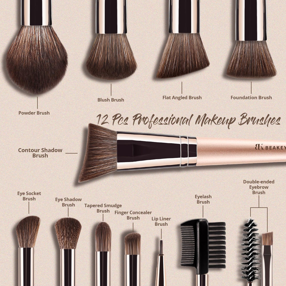 Pinceles BEAKEY veganos para sombras con aplicación suave