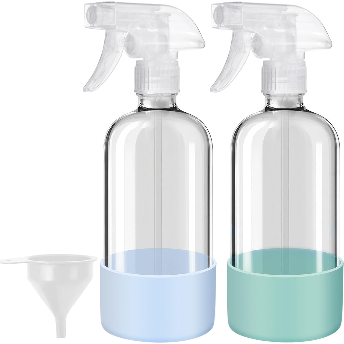 Bealee botellas de vidrio 16 oz con manga silicona, seguro para manipular líquidos