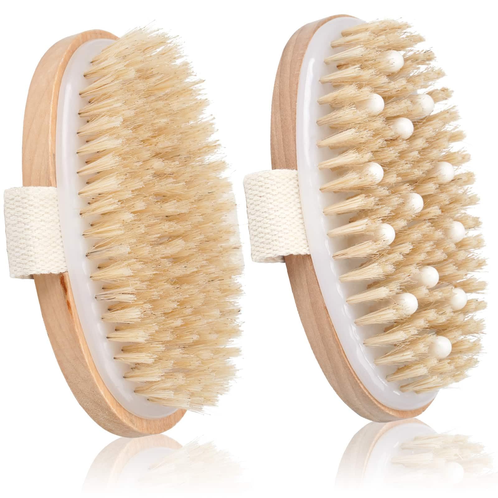 Bealihelp cepillo corporal secado con cerdas naturales para exfoliar la piel