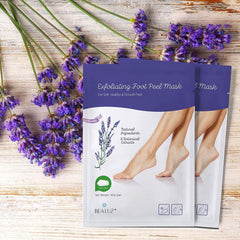 Bealuz botines puestos en los pies para exfoliación suave sin esfuerzo
