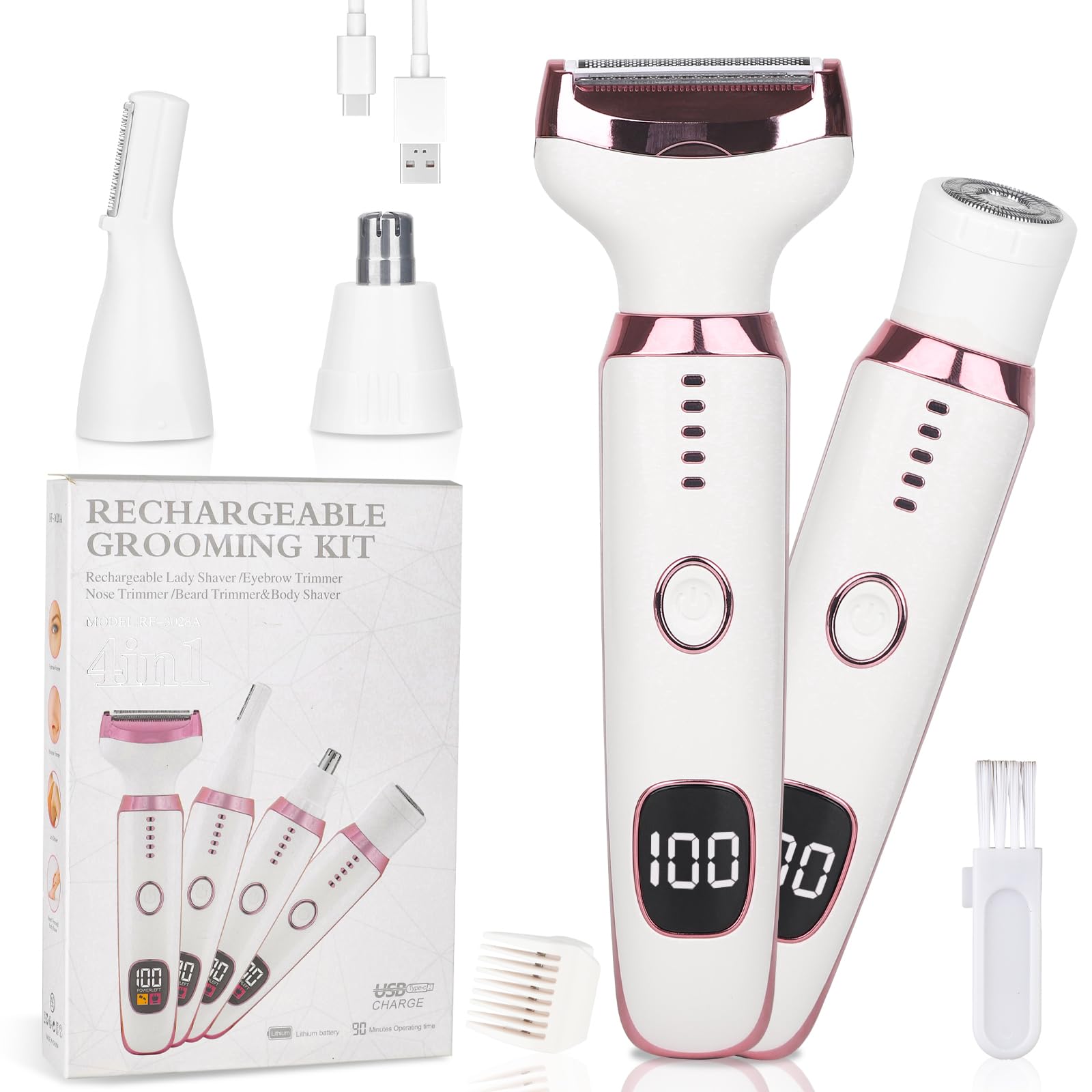Beanify afeitadora eléctrica 4 en 1 para rostro y cuerpo, uso diario cómodo.