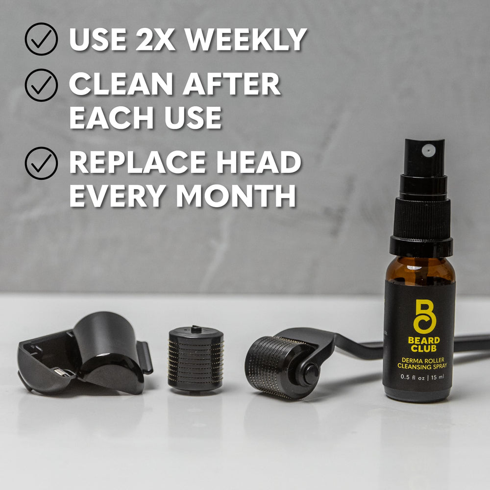 The Beard Club Derma Roller dosificador: spray de apoyo para barba.