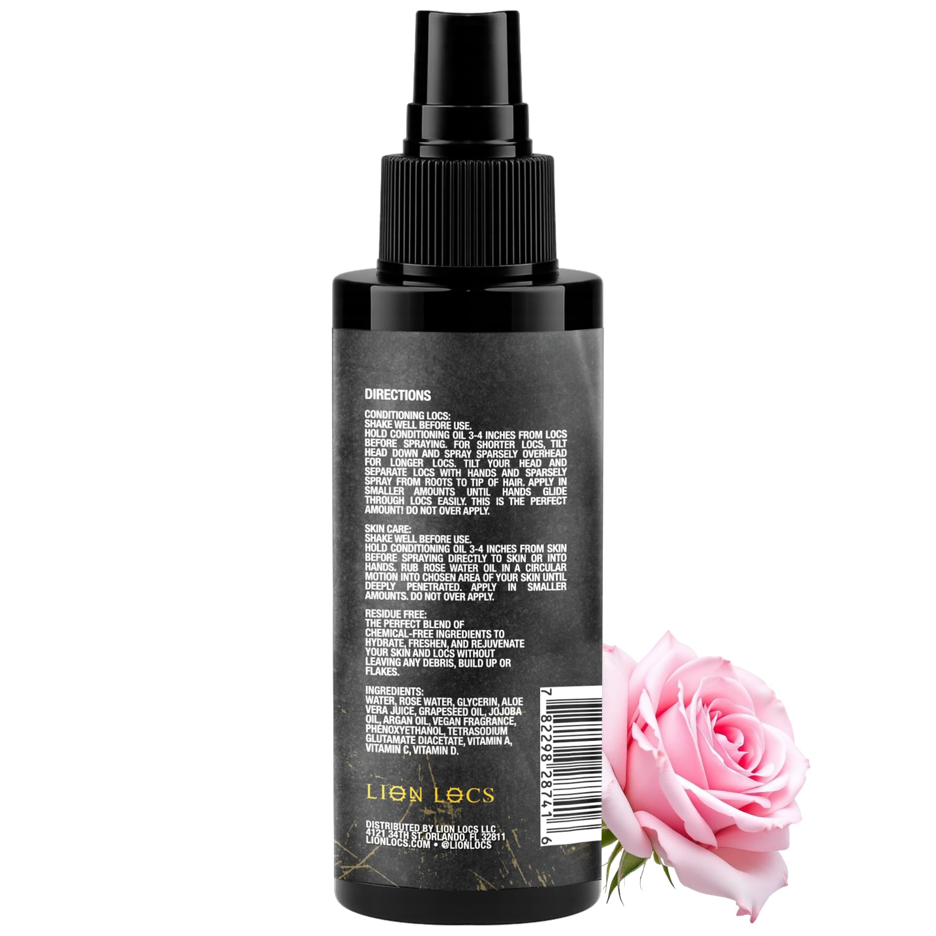 Beard Gains Lion Locs Rosewater Spray apply for daily moisture