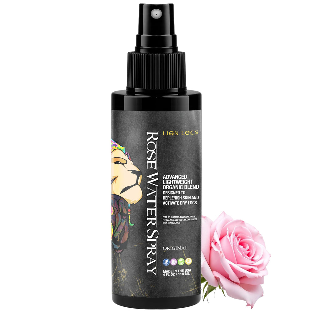 Beard Gains Lion Locs Rosewater Spray bottle for hydration and styling