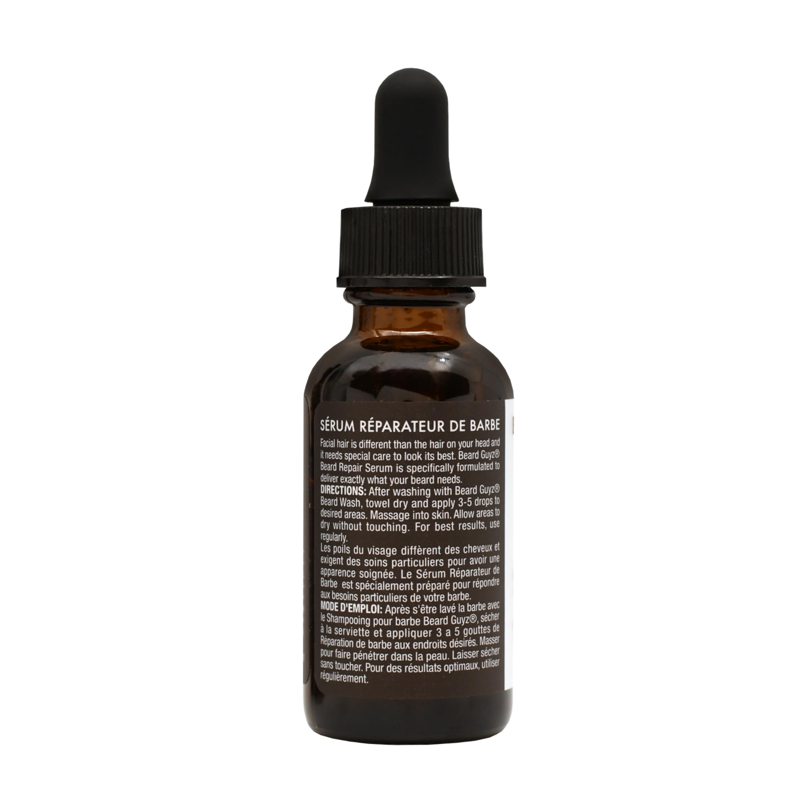 Beard Guyz Beard Serum aplicado rápidamente para barba bien cuidada.
