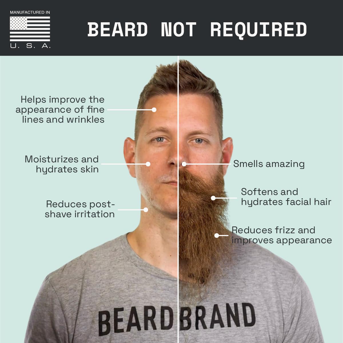 Massage shot showing fast-absorption into skin beneath beard.