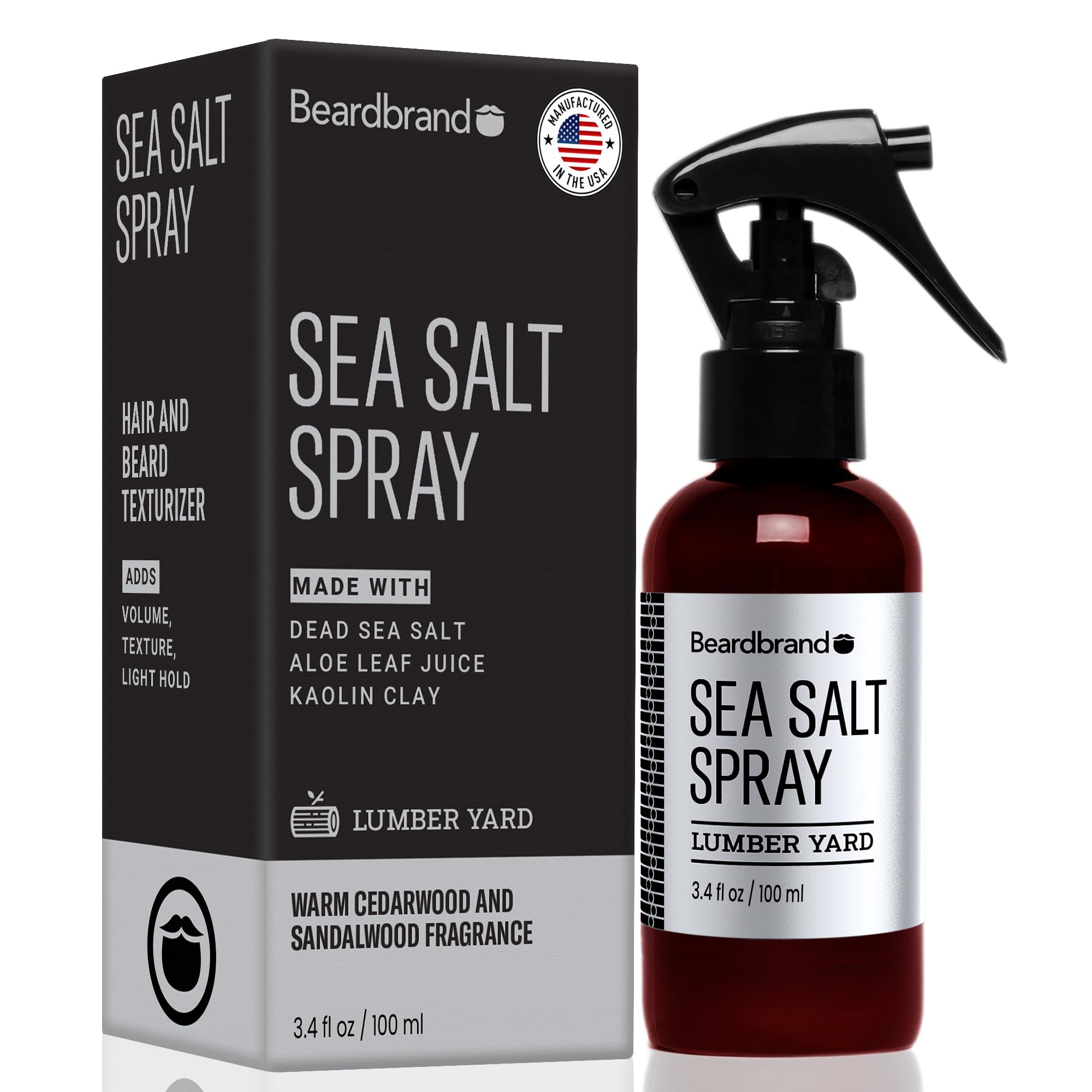 Beardbrand texturizante de sal marina para cabello con volumen natural.