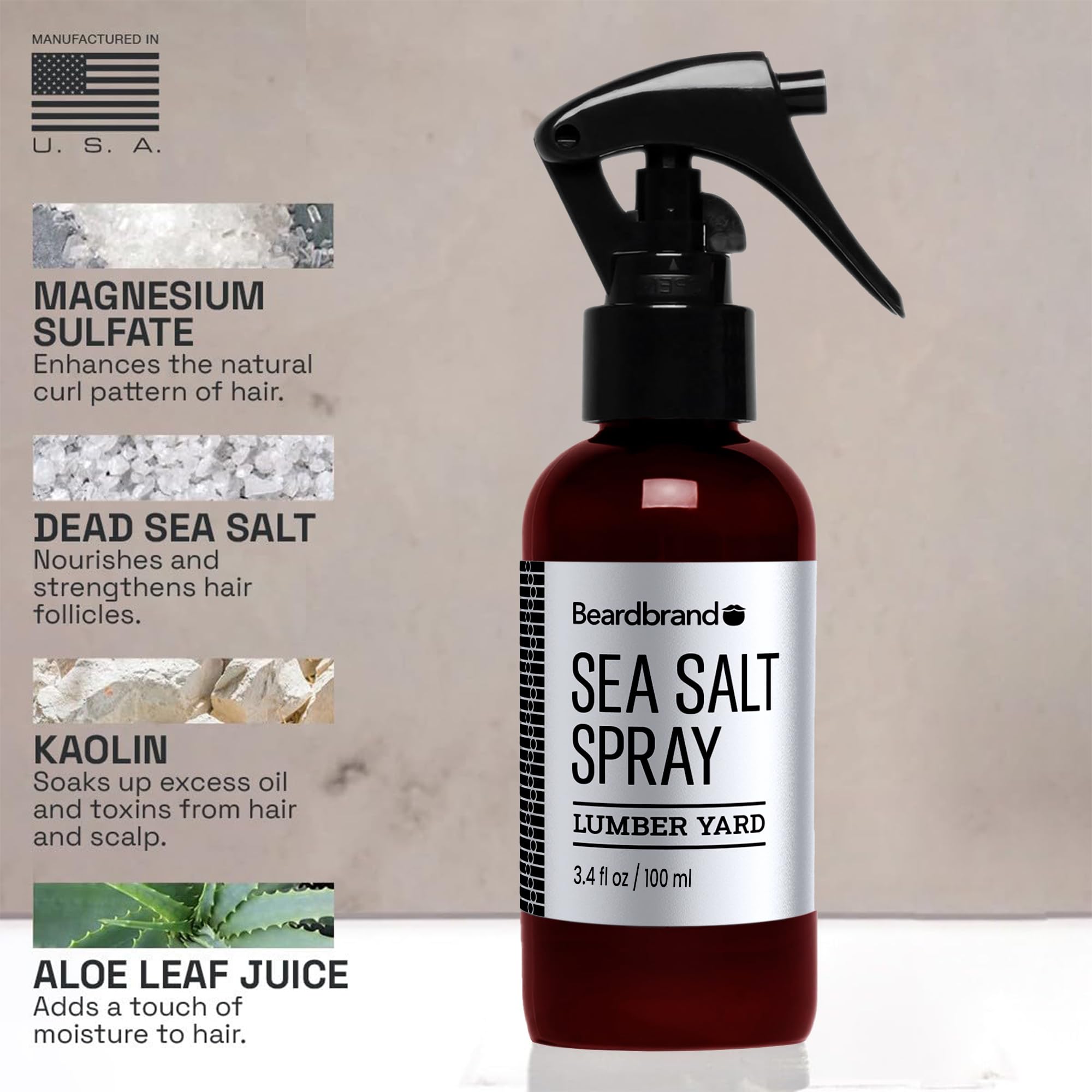 Beardbrand volumen texturizante para cabello, acabado ligero y natural.