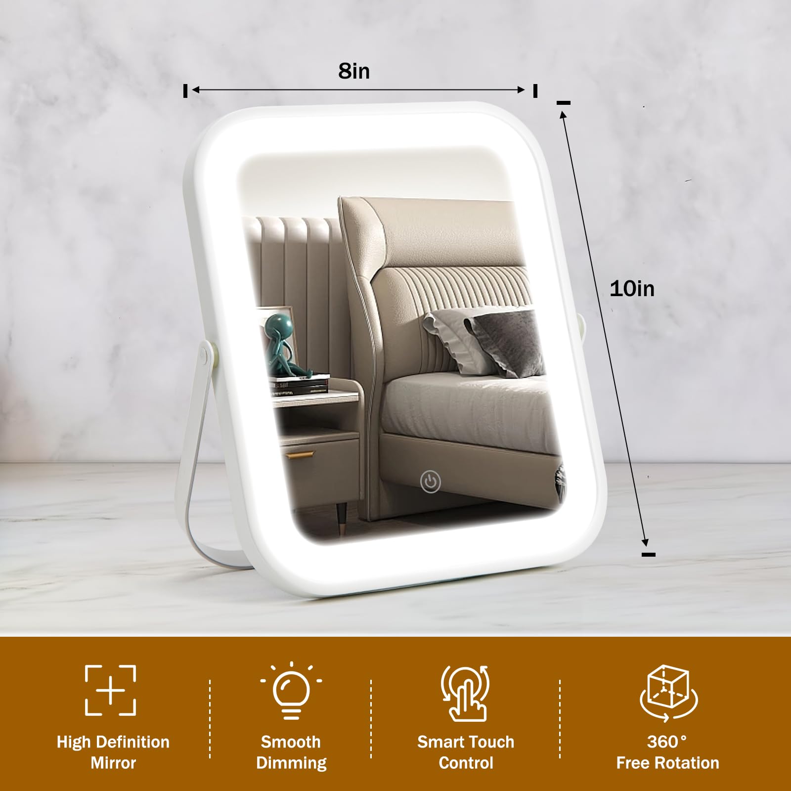 Bearolve espejo de viaje ligero ideal para retoques rápidos en cualquier lugar.