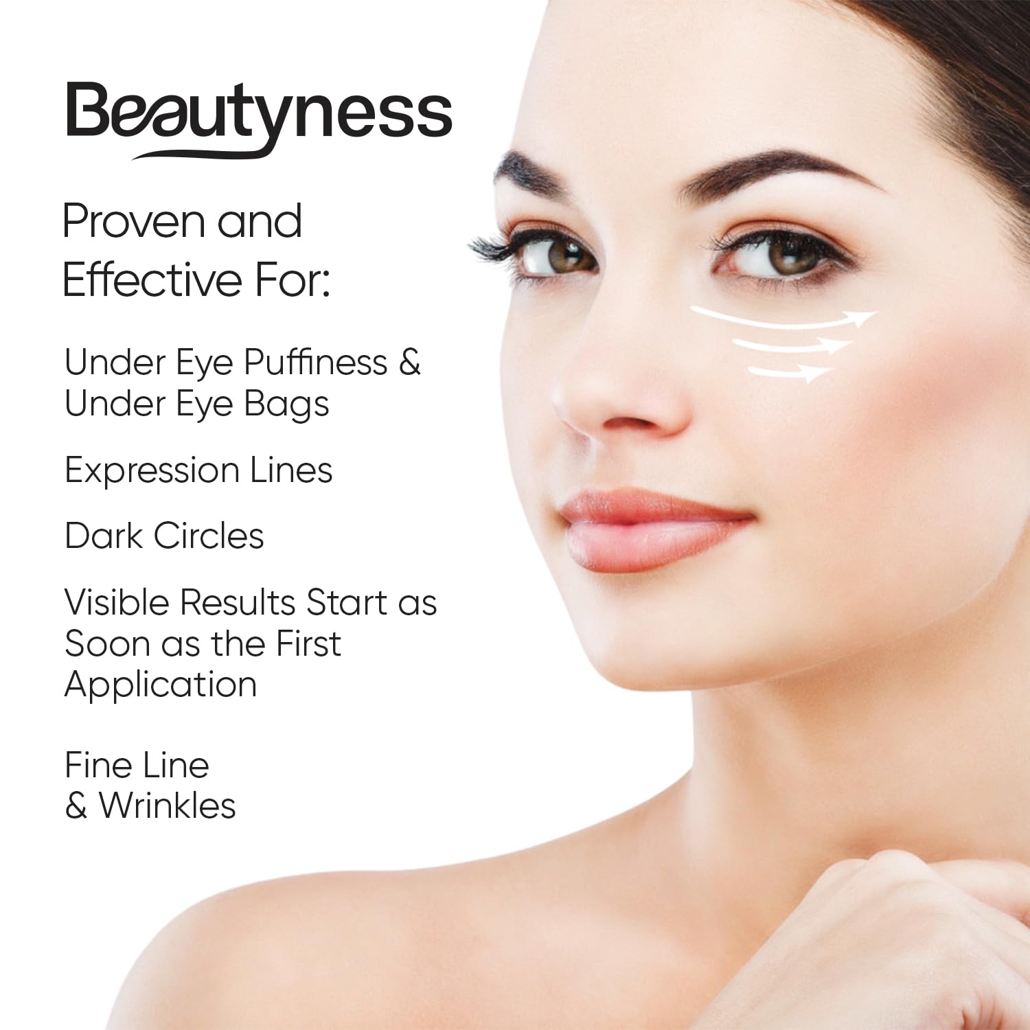 Beatool crema de ojos reduce bolsas visibles para una mirada descansada.