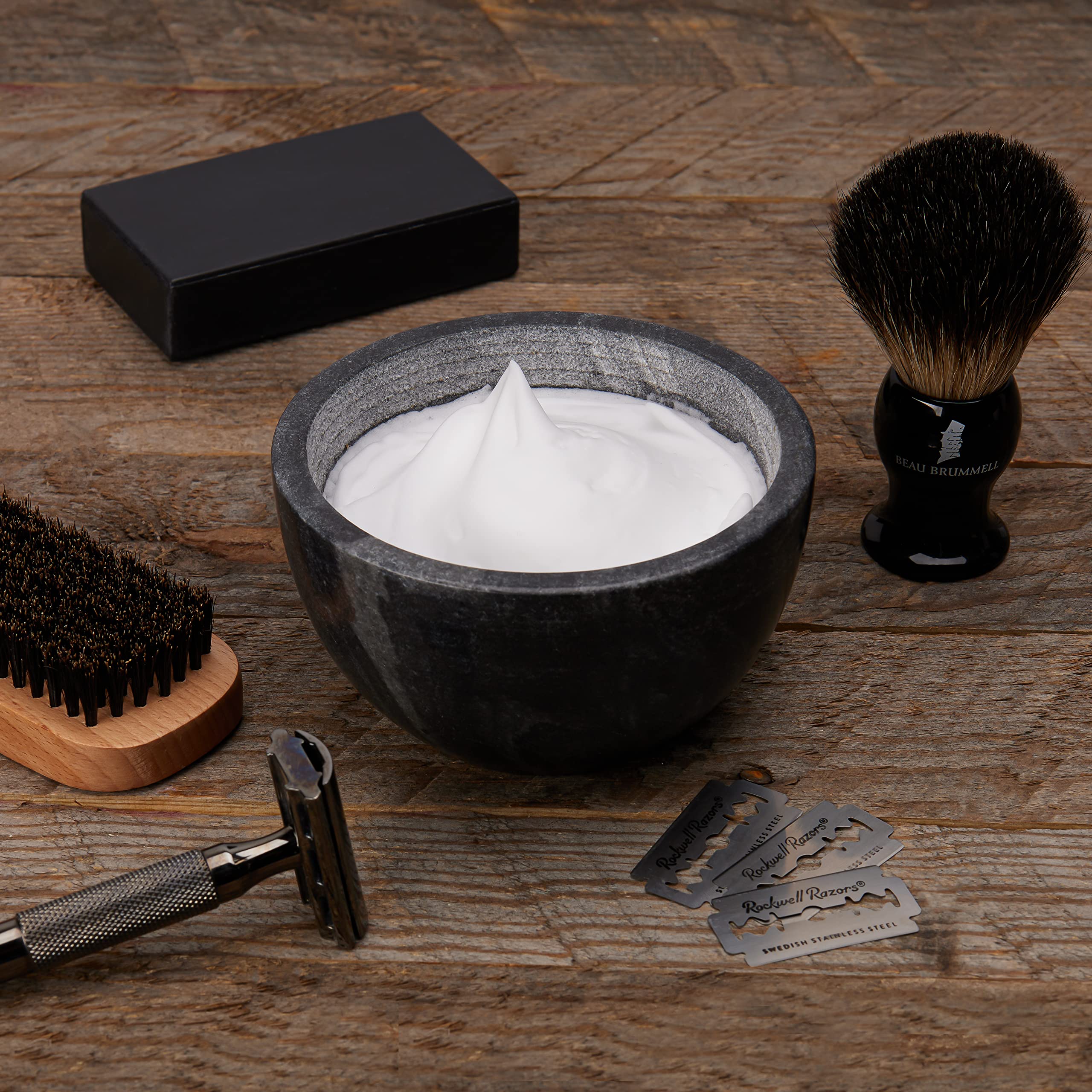 Beau Brummell cuenco mármol negro ritual de afeitado lujoso